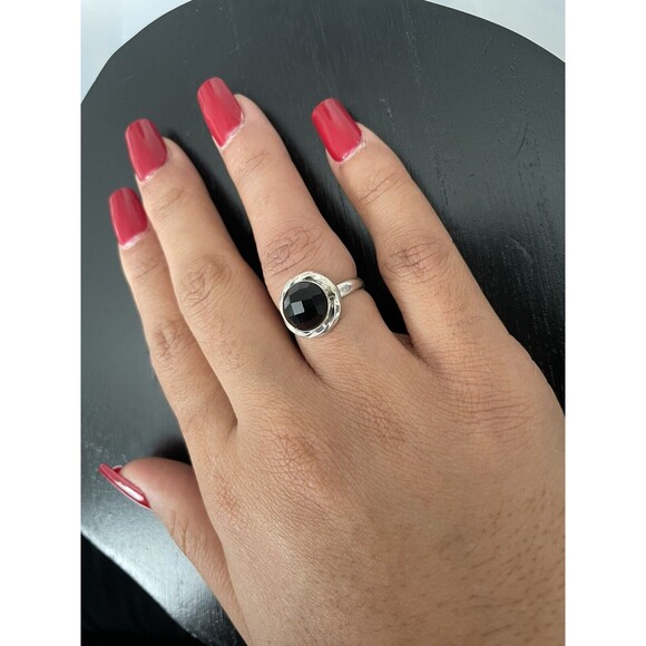 Black Onyx Ring Gemstone 925 Stamped Solid Sterling Silver Jewelry Size 7 - Picture 1 of 6